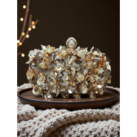 KINGLUCK Elegant Beaded Pearl Clutch Bag for Women Sweet Dinner Bag Detachable Strap Ladies Handbag Square Shape Polyester