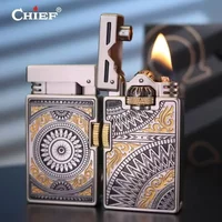 CHIEF second generation new rotating decompression creative lighter, personalized windproof and durable finely carved lighter