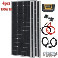 Solar Panel PV 900W 750W 600W 450W 300W 150 W Mono Cells Kit | Photovoltaic Aluminium Frame Camping Balcony Home Charge 12V