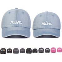 2pcs Unisex Parent Child Letter Embroidery Wash Baseball Caps Spring and Autumn Outdoor Adjustable Casual Hats Sunscreen Hat
