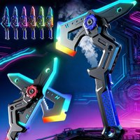Transformable Bright Sword Axe Outdoor Toy Flash Multi-Light Spray Sword for Children Cosplay Luminous Toy Boys Interactive Game