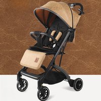 EG42 Foldable High View Baby Stroller, Reclining Pushchair, Lightweight Portable Pram, BB Carriage With Pull Rod For Toddlers