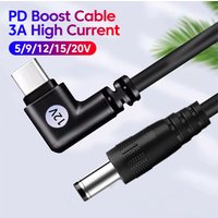 Type-C to DC 5.5mm Power Boost Cable Type C To DC 5V/9V/12V/15V/20V Connector Boost Cable For Router Small Fan Type C Cable