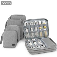 BOONA Cord Organizer USB Cable Electronic Accessories Storage Bag for iPad Mini Hard Drive Power Bank Single Layer Double Layers