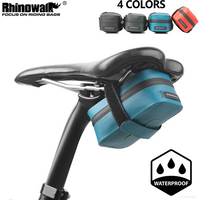 Rhinowalk Bike Saddle Tail Bag Mini Bicycle Seatpost Bag Pannier Waterproof 0.4L Shockproof MTB Cycling Tail Tube Pouch Rear