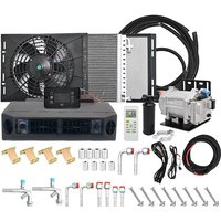 12V/24V Electric Car Air Conditioner Kit,Dual-Zone Heating &Cooling,for Van,MPV,Bus,RV,Commercial Vehicle,Automotive HVAC System
