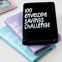 100 Envelope Challenge Savings Binder A6 PU Leather Cash Budget Planner With 100 Envelopes Financial Saving Organizer