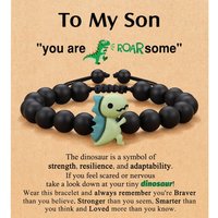 Dinosaur Bracelet for Son From Mom Dad, First Day of Shool Birthday Valentines Day Christmas Gifts for Little Boys