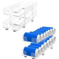 Refrigerator Can Organizer 2-layer Automatic Rolling Beverage Soda Can Storage Box Kitchen Fridge Beer Soda Dispensers