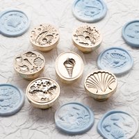 Seashell Shaped Wax Seal Stamp Head Irregular Embossed Solid Brass Head Beach Style for Envelope Sealing Journal Decoration