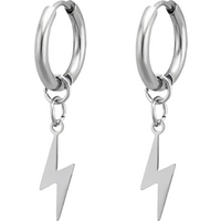1 Pair Lightning Punk Cool Stainless Steel Piercing Dangle Hanging Men's Earrings for Women 2025 Trend New In Jewelry Gift Y2K