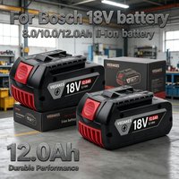 For Bosch 18V 12.0Ah Rechargeable Battery Portable Backup Power Tool BAT609 BAT609G Battery for Bosch 8.0Ah with Indicator Light