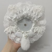 White Lace Ribbon Badge Rosette Lolita Quadratic Element Ita Bag Badge Holder Fill Accessories 58mm Goods Display