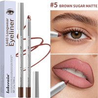 2 IN 1 Eyeliner Pencil & Lip Liner Waterproof Sharpenable & Smudge-Proof Long Lasting Color Lock Eyeliner Pencil Woman Makeup