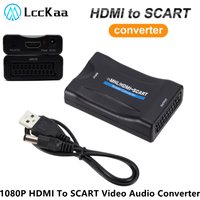 1080P HDMI-compatible to SCART Video Audio Upscale Converter Adapter for HDTV Sky Box STB Plug HD TV DVD HDMI to Scart Adapter