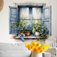 Blue PVC Wall Decals, 23.6x11.8", Easy Peel & Stick for Classroom, Bathroom, Office - Removable, Washable, High Gloss Finish - P