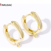 DIY Women Earring Making Accessories 14K Gold Plated Brass Zircon Fastener Earwire Fixtures Hooks Clasp For Earring Findings
