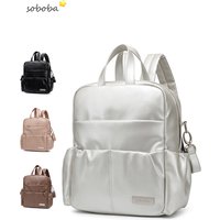 Soboba New Mommy Diaper Bag for Newborn Large Capacity Waterproof Solid Diaper Backpack for Quick Out Going with 2 Straps