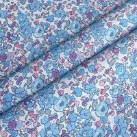 Betsy Blue 100% Cotton Poplin 60S Original Design Fabric Digital Printing for Sewing Cloth Dresses Skirt Kids Designer
