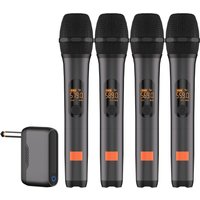 Wireless Microphone M23-4 UHF 4 Channel Karaoke System With Rechargeable Receiver Cordless Handheld Mic For Church Party Speaker