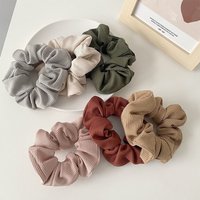6pcs Morandi color Korean style striped large hair scrunchies, high-end versatile ponytail and bun hair ties