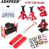 AXSPEED RC Car Decoration Mini Jack Stand Trailer Hook Luggage Net Screws Nuts for 1/18 1/24 TRX4M SCX24 AX24 FMS FCX24 Enduro24