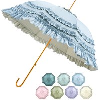 Princess Umbrella Skirt Lace Full Blackout Color Glue Sunscreen Long Handle Sunny and Rainy Umbrella
