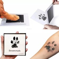 Dog Cat Paw Print Kit Clean Touch Inkless Pad Nose Pawprint Impression Making Tool for Pet Owner Keepsake Memory Gift