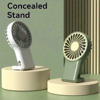 Foldable Mini Fan USB Rechargeable Handheld Desktop Fan with Hook Portable Cooling Fan for Outdoor Travel Home Office