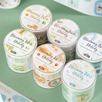 Mr.Paper 3 Rolls Aesthetic Washi Tape Set, Cute Kawaii Die-Cut Decorative Tape for Journal Scrapbooking DIY Calendar Dairy Card