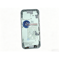 Pre-assembled Middle Frame for iPhone 15, with Buttons + Charging Port Mesh + Screen Clips, Replacement Housing