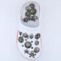 Shoe Decorations Charms DYI Metal Pins Pentagram Shoe Accessories Buckles Elliptic Type Friend's Holiday Gift 1 Set 12 Pieces