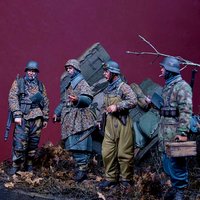 1/35 Resin Model Figure Kits GK , Four People,Military Theme,Unassembled And Unpainted,332J