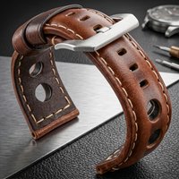 Rindsleder Armband Armband Vintage Echtes Leder 20mm 22mm 24mm Armband Frauen Männer Mode Uhr Band Gürtel mit Dornschließe