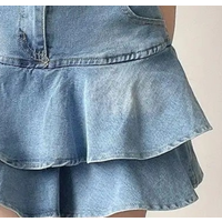 Ruffles Denim Skirts Women Summer Y2k Hot Girls High Waist Faddish Vintage Streetwear Mini Skirt All-match Sexy Faldas