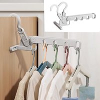 2PCS Foldable Travel Hanger Portable 5 Holes Clothes Drying Rack for Home Use Hotels Dormitories Universal Hook Clothing Rack