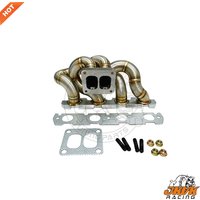 JKVK RACING Stainless Steel 3mm T4 Twin Turbo Manifold For MK5 MK6 EA113 EA888 A3 S3 A5 Q5 A6 TT TTS 2.0 TFSI
