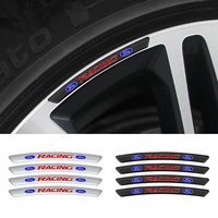 4Pcs 3D Aluminium Car Wheel Rim Hub Stickers Emblem Decoration Decal For Ford Focus Ranger Fiesta Mondeo Kuga Mustang ST Shelby
