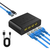 Ethernet Splitter 1 to 4, 1000Mbps High Speed Ethernet Cable Splitter, Gigabit RJ45 LAN Network Extension for Cat8/7/6/5e/5Cable