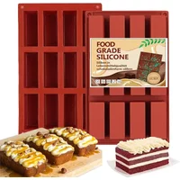 Rectangle Silicone Candy Molds for Baking Energy Bars Chocolate Bar Mold Protein Cornbread Pudding 12-Cavity Butter Mould