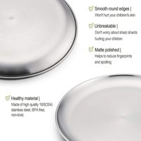 4PCS stainless Steel Plates Metal Gold Dinner Plates Unbreakable Dinner Dishes Plates Set for Barbecue Home Camping Outdoor