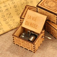 Hand Cranked Music Case Cute La Vie In Rose Antique Ornament Lightweight Hand Crank Clockwork Gifts for Valentine's Day Birthday