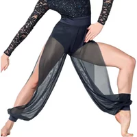 Sport Mesh Pants Women High Waist Casual Loose Wide Leg Breathable Quick Dry Cropped Pant Plus Size Modern Lyrical Dance Wear