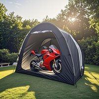 Windproof Motorcycle Storage Tent 5 Positions - Waterproof Tent for E-Bike & Tools with PU4000 Coating | Compact Outdoor Garage
