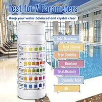 50pcs 6 Way Spa Test Strips Swimming Pool Water Test Strips For Ph Chlorine Bromine Alkalinity Cyanuric Acid Hardness For Garden