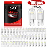 100/50/30Pcs Car T10 Led Bulbs 194 168 W5W LED Light Cold White Auto COB Silica Red Blue Green Yellow License Plate Lamp 12V