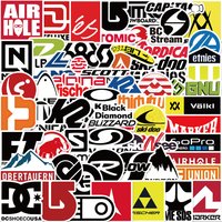 60Pcs Cool Cartoon Ski Brand Logo Stickers For Laptop Phone Luggage Guitar Snowboard Waterproof Graffiti Vinyl Decals