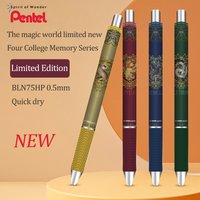New Pentel Magic World Series Limited Gel Pen BLN75HP Students Exam Quick Dry 0.5mm Push Action Black Water Pen School Supplies