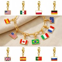 Country Flag Charms 10 mm Pendant Necklace Bracelet Keychain Bagchain Stainless Steel Jewelry A Commemorative Gift For A Friend