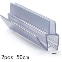 2pcs Shower Door Seal Strip 6/8/10/12mm 50cm Water Deflector Rubber Strip Transparent For Glass Door Sealing Bathroom Decoration